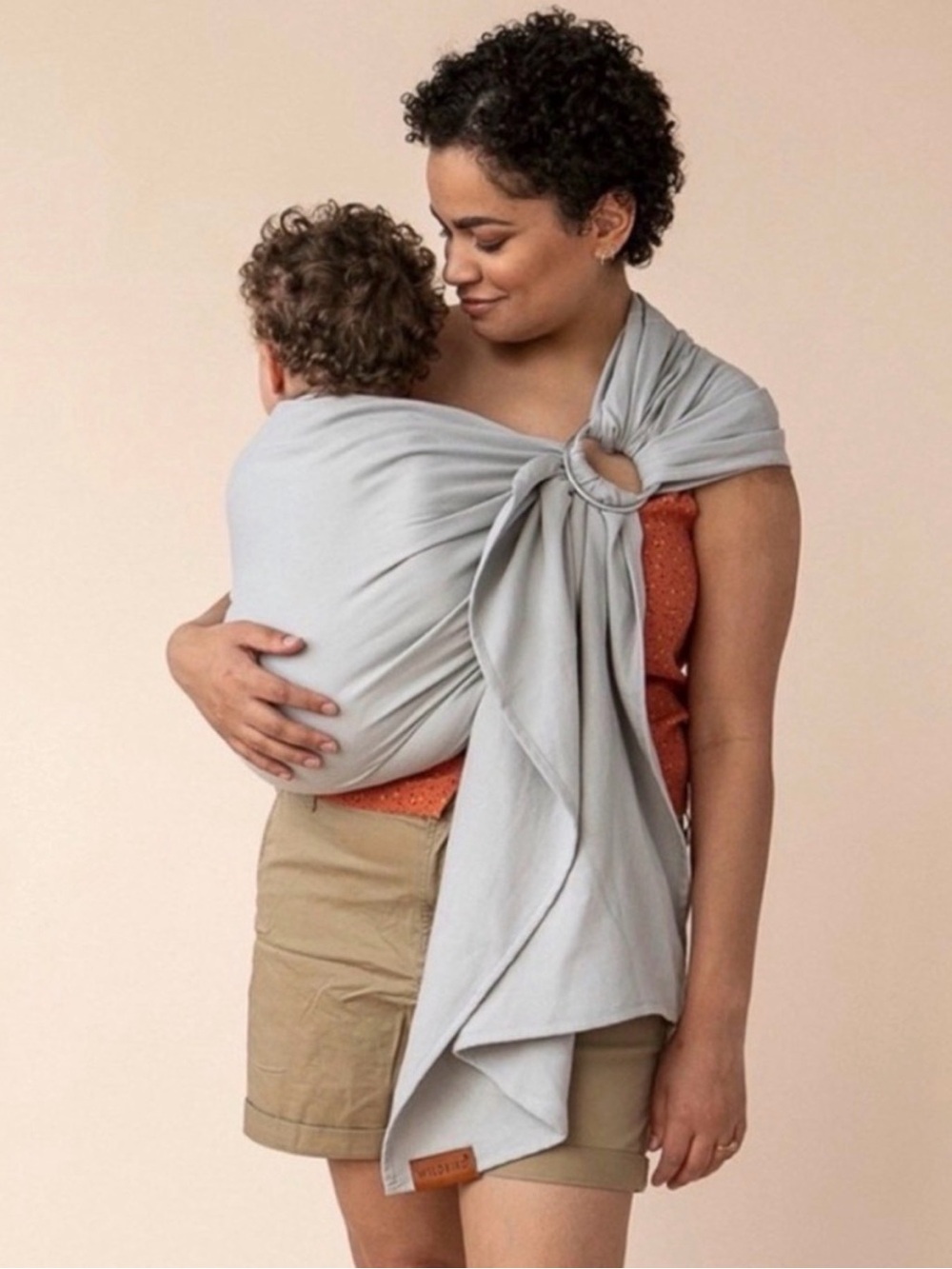 Wildbird Light Gray Ring Baby Wearing Sling Wrap